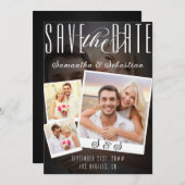 Moderner Trendsetter mit 3 Foto QR CODE Save the D Save The Date (Vorne/Hinten)