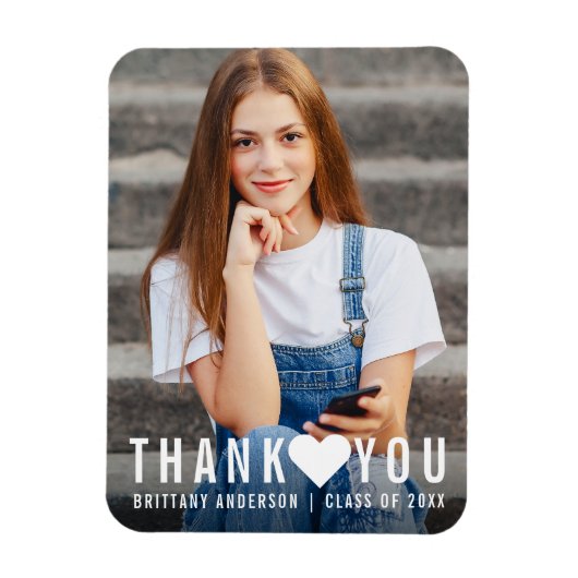 Moderner trendy Abschluss Vielen Dank Magnet (Vertikal)