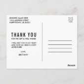 Moderner trendy Abschluss Vielen Dank Postkarte (Rückseite)