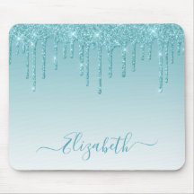 Moderner Trendy Aqua Glitzer Stilvolle Schrift