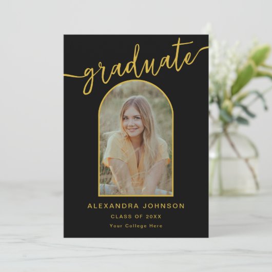 Moderner Trendy Arch Foto Abschluss Ankündigung (Stehend Vorderseite)