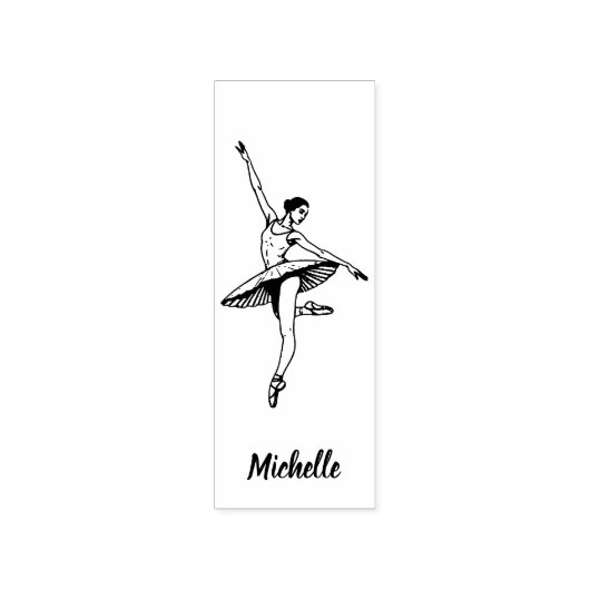 Moderner trendy Ballerina Balletanz Personalisiert Gummistempel (Prägung)