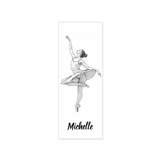 Moderner trendy Ballerina Balletanz Personalisiert Gummistempel (Prägung)