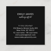 Moderner Trendy Chic Makeup Artist Beruflich Quadratische Visitenkarte (Rückseite)