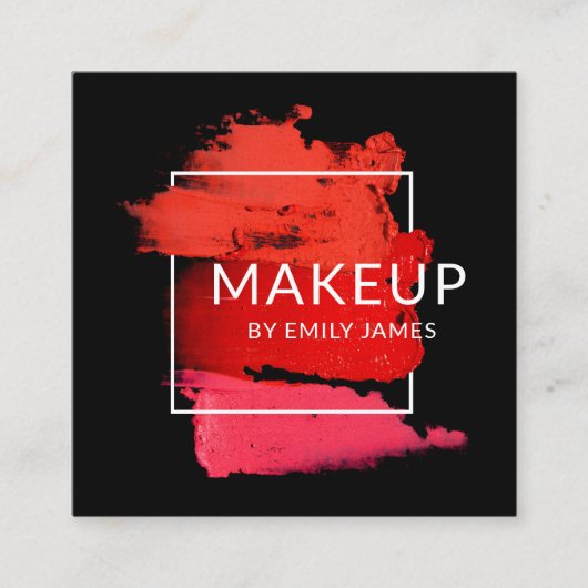Moderner Trendy Chic Makeup Artist Beruflich Quadratische Visitenkarte (Vorderseite)