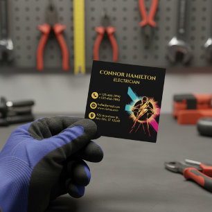 Moderner, trendy, Cooler Blitzer Quadratische Visitenkarte