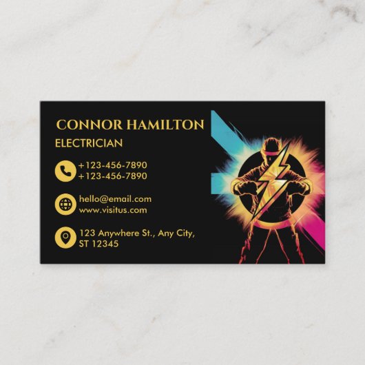 Moderner, trendy, Cooler Blitzer Visitenkarte (Vorderseite)