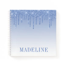 Moderner Trendy Dusty Blue Glitzer Tropfen