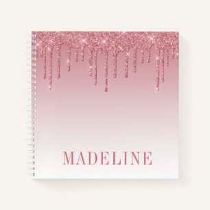 Moderner Trendy Dusty Pink Glitzer Tropfen Notizblock