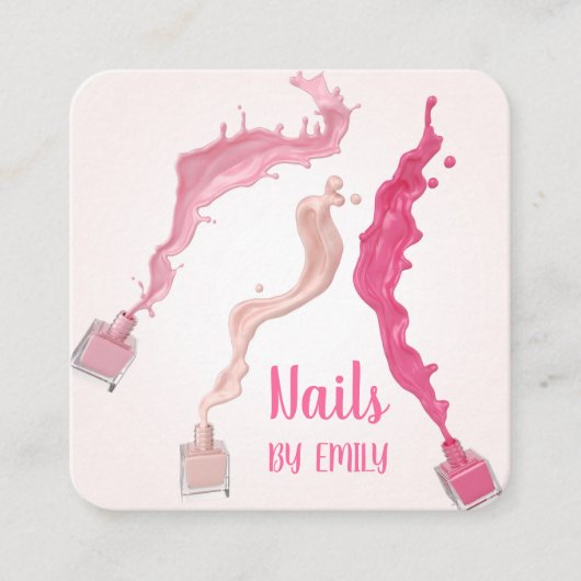 Moderner Trendy Einzigartiger Beruflicher Nail Wel Quadratische Visitenkarte (Vorderseite)