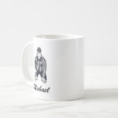 Moderner trendy Eishockey-Schiedsrichter Personali Kaffeetasse (Vorderseite Links)