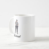Moderner trendy Eishockey-Schiedsrichter Personali Kaffeetasse (Vorderseite Links)