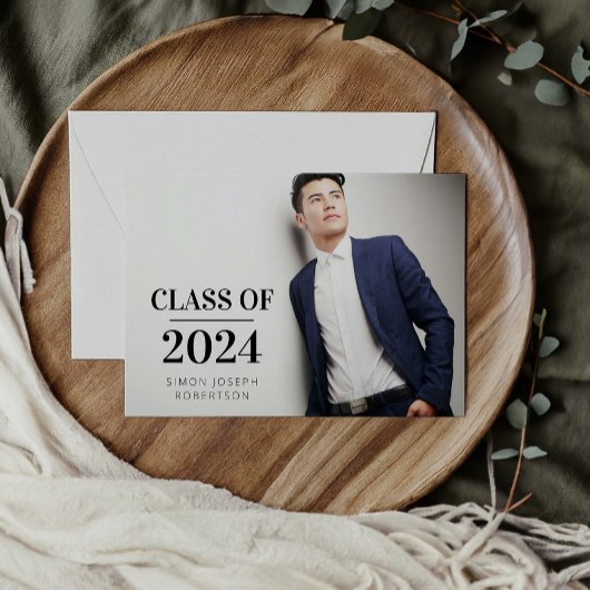 Moderner Trendy Foto Abschluss Einladung