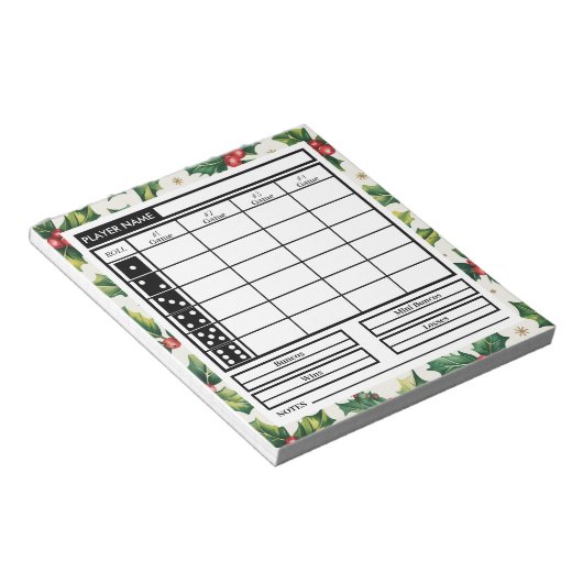 Moderner Trendy Frohe Weihnachts Bunco Score Notizblock (angewinkelt)