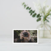 Moderner Trendy Full Foto Fotograf Visitenkarte (Stehend Vorderseite)