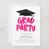 Moderner Trendy GRAD Party Abschluss Einladung (Vorderseite)