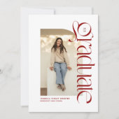 Moderner trendy graduate red Foto Abschluss Einladung (Vorderseite)