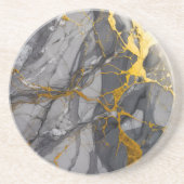 Moderner Trendy Grafit Grau und Gold Untersetzer (Vorne)