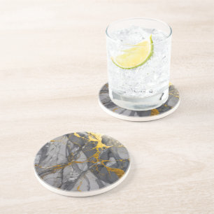 Moderner Trendy Grafit Grau und Gold Untersetzer