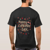 Moderner Trendy Happy Canada Day T-Shirt (Rückseite)