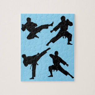 Moderner Trendy Karate / Taekwondo / Judo Blue Puzzle
