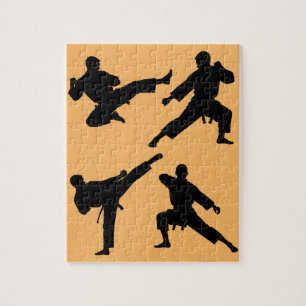 Moderner Trendy Karate / Taekwondo / Judo Orange Puzzle