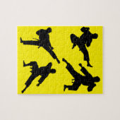 Moderner Trendy Karate / Taekwondo / Judo Yellow Puzzle (Horizontal)
