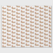 Moderner Trendy Kindergeburtstag Niedlich Dog Geschenkpapier (Flach)
