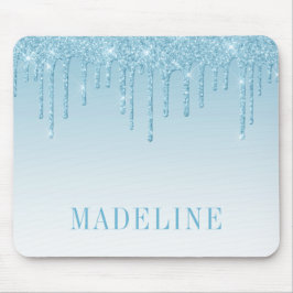 Moderner Trendy Light Blue Glitzer Mousepad