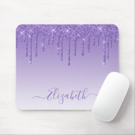 Moderner Trendy Lila Glitzer Stilvolle Schrift Mousepad