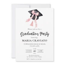 Moderner Trendy Pink Bow Graduation Cap Abschluss