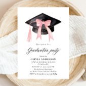 Moderner Trendy Pink Bow Graduation Cap Abschluss Einladung