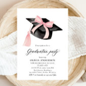 Moderner Trendy Pink Bow Graduation Cap Abschluss Einladung