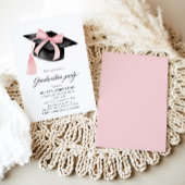 Moderner Trendy Pink Bow Graduation Cap Abschluss Einladung