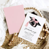 Moderner Trendy Pink Bow Graduation Cap Abschluss Einladung