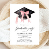 Moderner Trendy Pink Bow Graduation Cap Abschluss Einladung