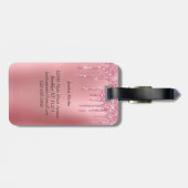 Moderner Trendy Pink Driving Glitzer Gepäckanhänger (Rückseite horizontal)
