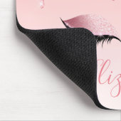 Moderner Trendy Pink Glitzer Lashes Stilschrift Mousepad (Ecke)