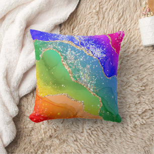 Moderner Trendy Rainbow Glitzer Kissen