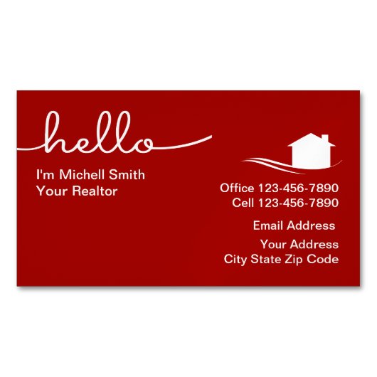 Moderner Trendy Real Anwesen Agent Magnetische Visitenkarte (Vorderseite)