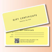 Moderner trendy Salon QR Code Geschenkgutschein