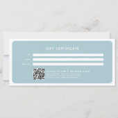 Moderner trendy Salon QR Code Geschenkgutschein (Rückseite)