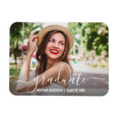 Moderner Trendy Script Foto Abschluss Magnet (Horizontal)
