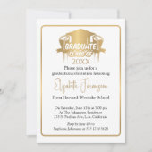 Moderner Trendy Script Gold Foto Abschluss Einladung (Vorderseite)