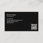 Moderner Trendy Social Media Fotograf QR Code Visitenkarte (Rückseite)