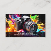 Moderner Trendy Social Media Fotograf QR Code Visitenkarte (Vorderseite)