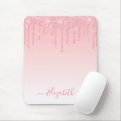 Moderner Trendy Stilvolles Script Rosa Blush Glitz Mousepad (Mit Mouse)