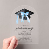 Moderner Trendy Stylish Blue Bow Abschluss Arched Acryleinladungen (Insitu (Handheld))