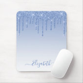 Moderner Trendy Stylish Script Dusty Blue Glitzer Mousepad (Mit Mouse)
