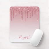 Moderner Trendy Stylish Script Dusty Pink Glitzer Mousepad (Mit Mouse)